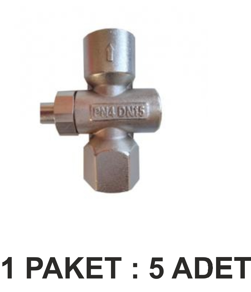 AK TEK BASMALI DOĞALGAZ  MANOMETRE VANA  VALF (MUSLUK) 1/2 PAKET 5 Lİ