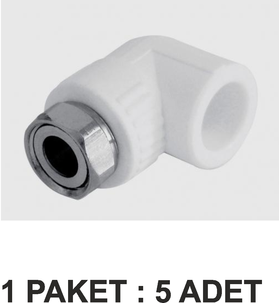 PP-R METAL DİRSEKLİ PRATİK REKOR DN 25 PAKET 5 Lİ