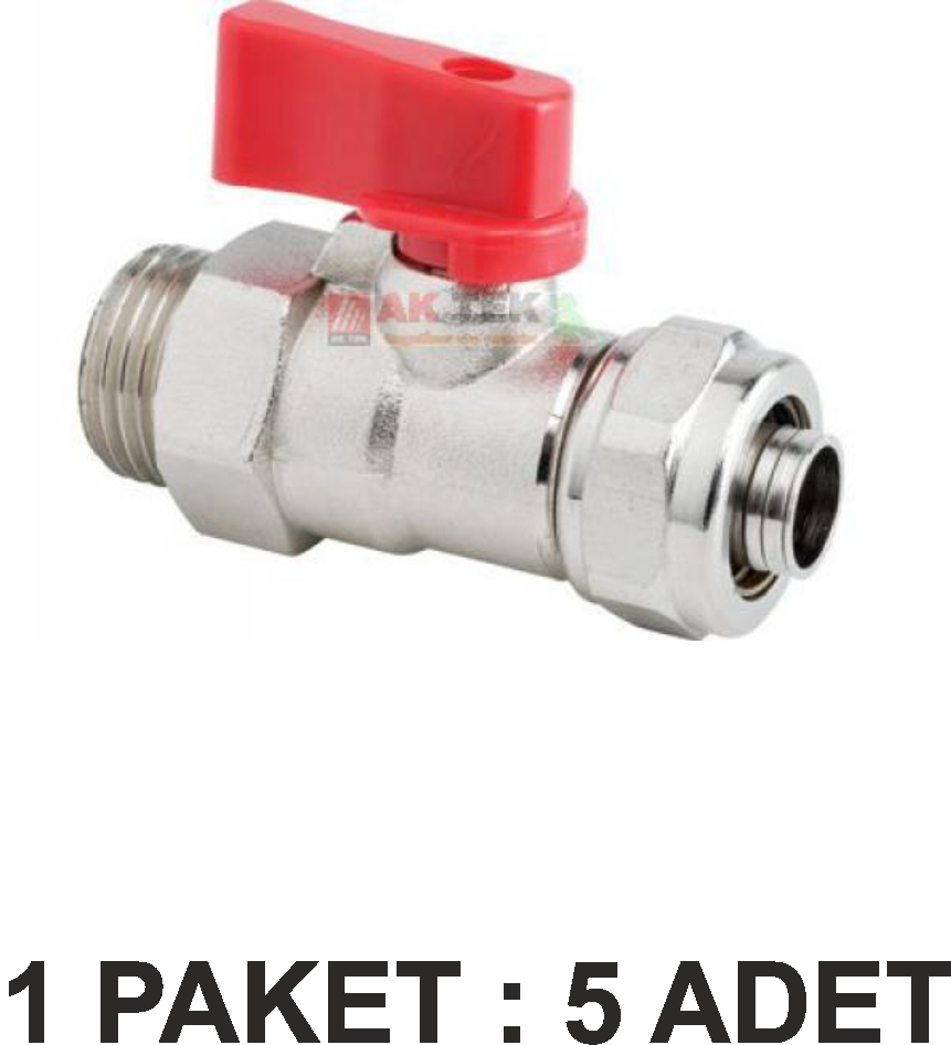 YERDEN ISITMA DIŞ DİŞLİ MİNİ VANA 16x2  (Nipel-Hortum) PAKET 5 Lİ