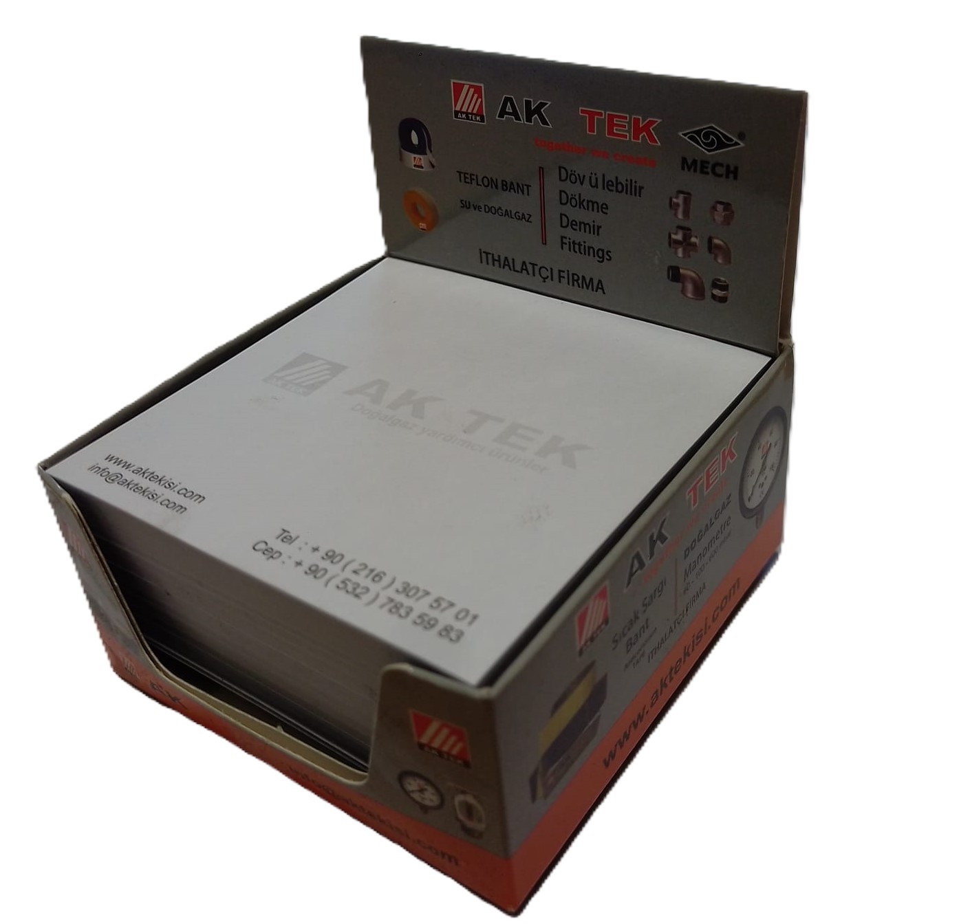 AK TEK Beyaz Küp Not Kağıdı 8 cm x 8 cm 300 Sayfa PAKET 10 Lu