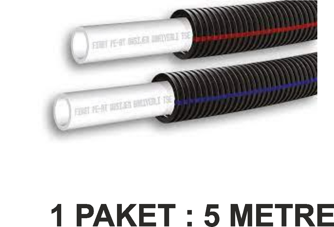 VESBO PPRC SPİRAL KILIFLI PEX BORU KIRMIZI 1 MT FİYATIDIR (TOPU 80 MT ) DİR PAKET 5 Lİ