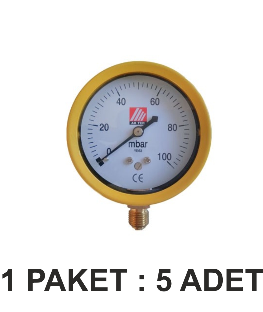 AK TEK MANOMETRE 0-1 BAR YÜKSEK BASINÇ PAKET 5 Lİ