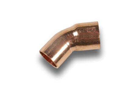 BAKIR 15 MM 45 AÇIK ERKEK DİRSEK 